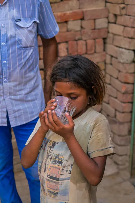 Drinking clean water for the first time