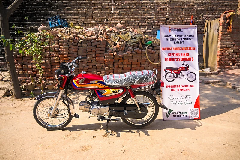 Motorbike distribution to Harvest Hands pastors