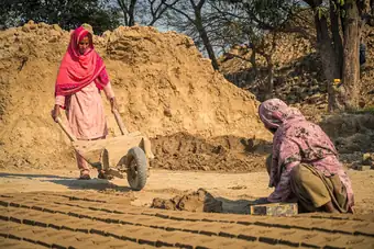 Working at the brick kiln