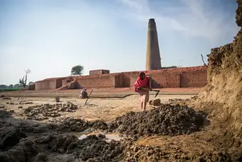 Working at the brick kiln